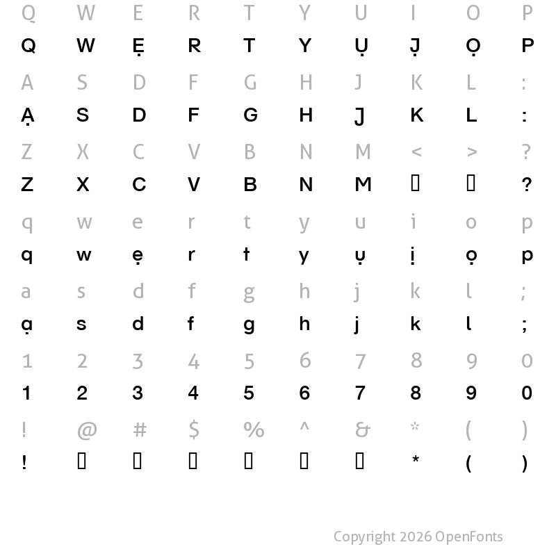 Character Map of SchulVokalDots Regular
