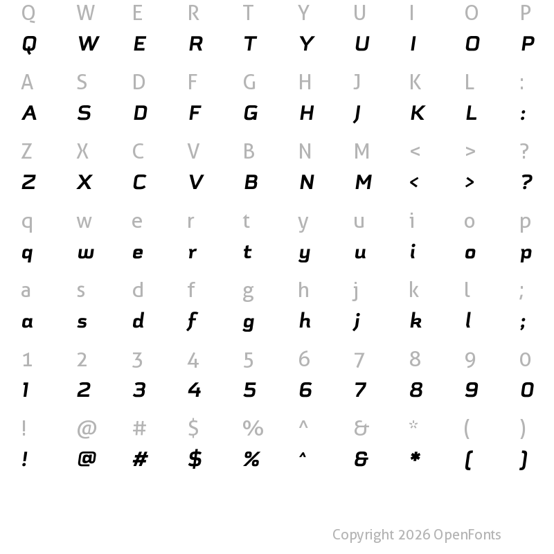 Character Map of Schwager Sans Black It