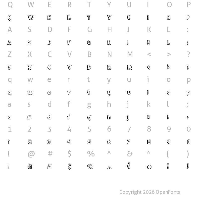 Character Map of Schwifty Regular