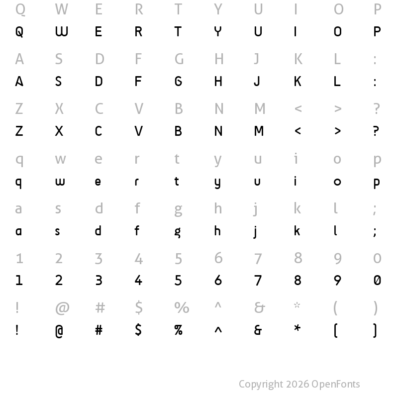 Character Map of SciFly Sans