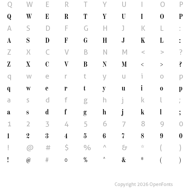 Character Map of Scotch Deck Compressed Medium