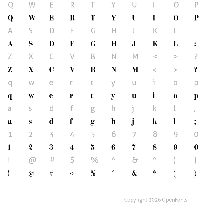 Character Map of Scotch Deck Condensed SemiBold
