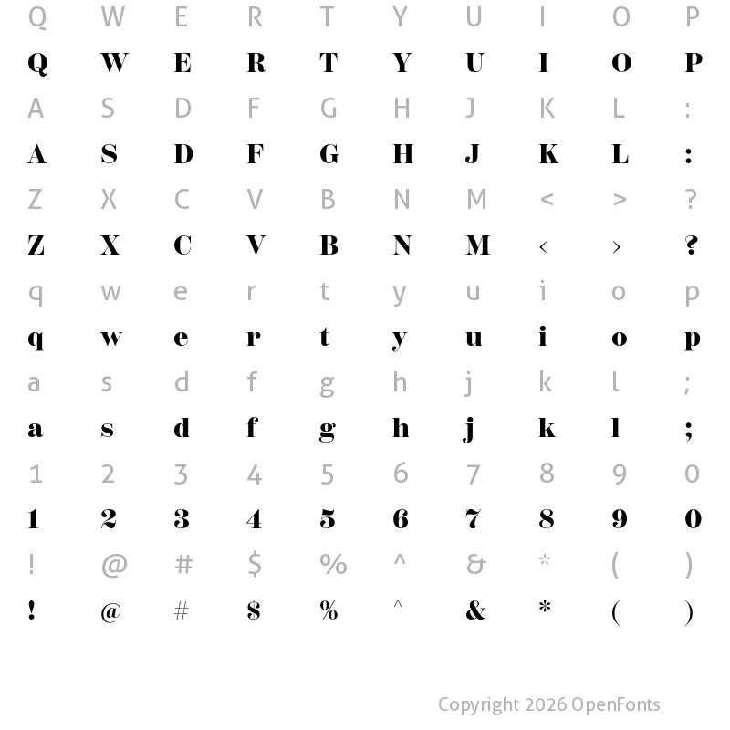 Character Map of Scotch Deck ExtraBold