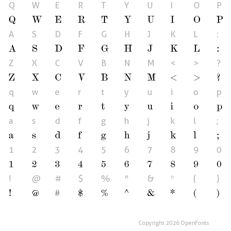 Character Map of Scotch Micro Regular