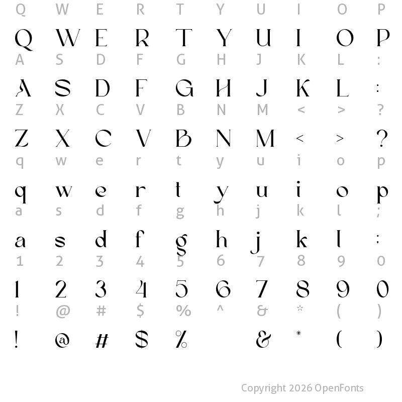 Character Map of Scoth Brace Regular