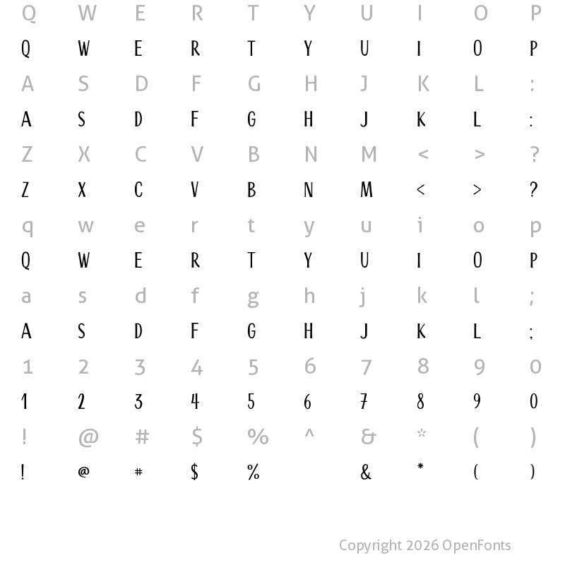 Character Map of Scrapbooker Sans Regular