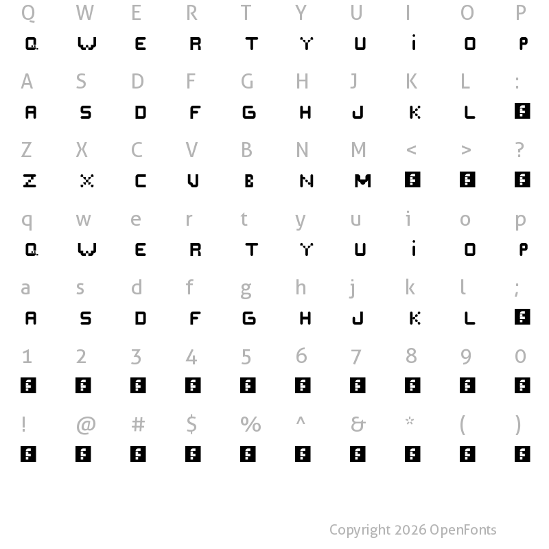 Character Map of SCREPT Regular