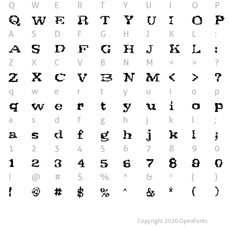 Character Map of Scribs Regular