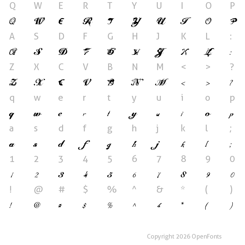 Character Map of ScripteriaToid Regular