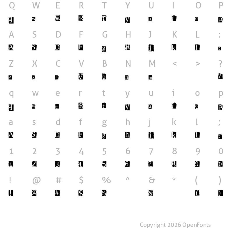 Character Map of ScriptSERIF Regular