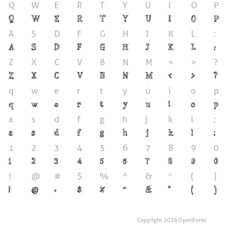 Character Map of Scrobbly _