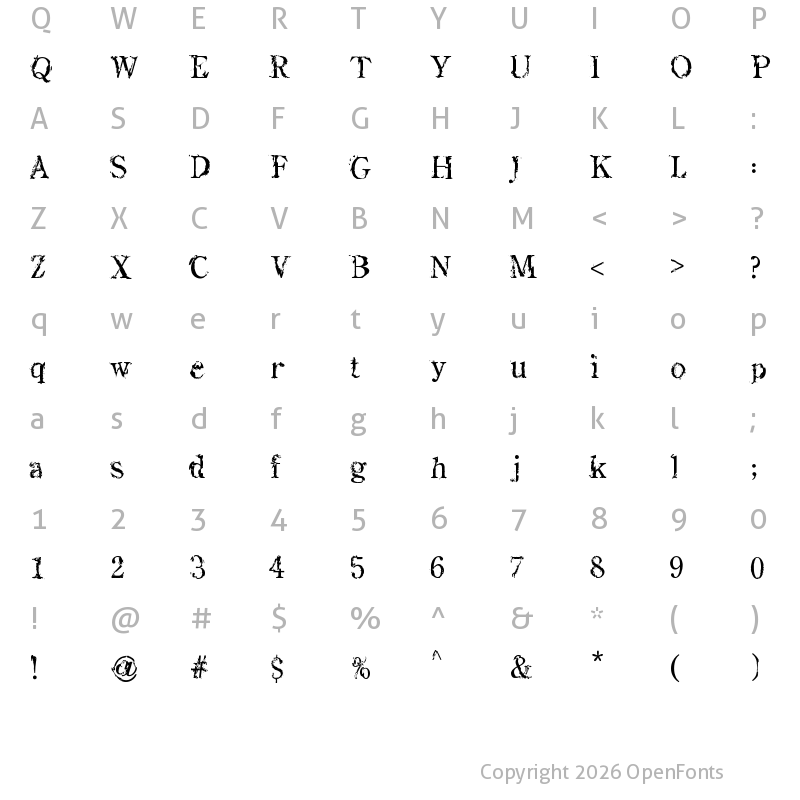 Character Map of Sea Dreams Regular