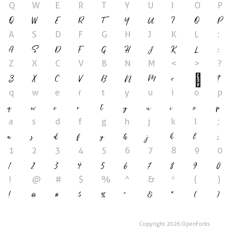 Character Map of Seaport Script Regular