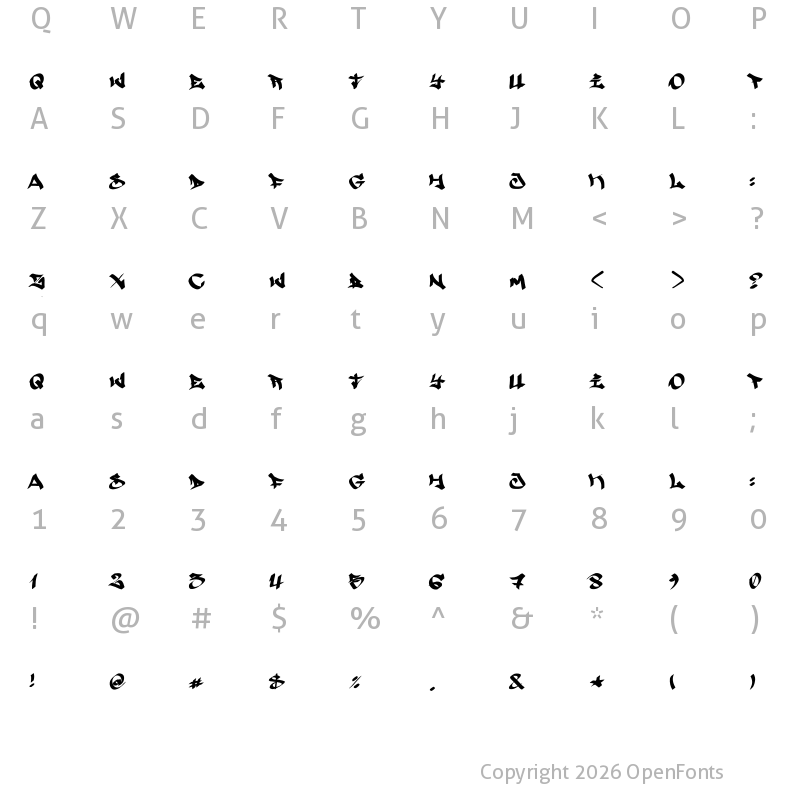 Character Map of Searfont Regular