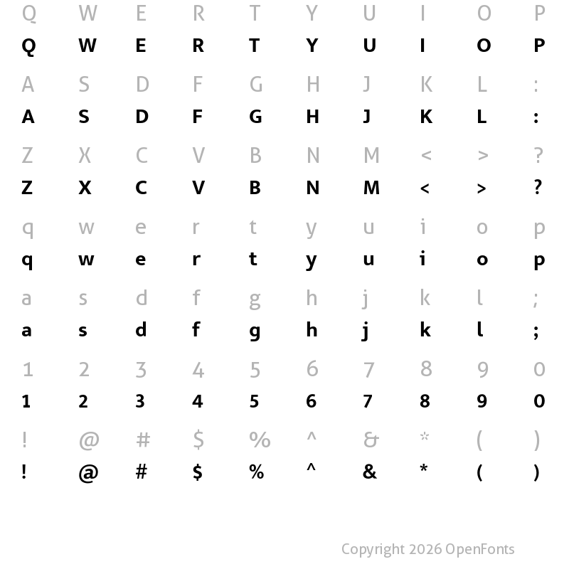 Character Map of Seb Neue Heavy