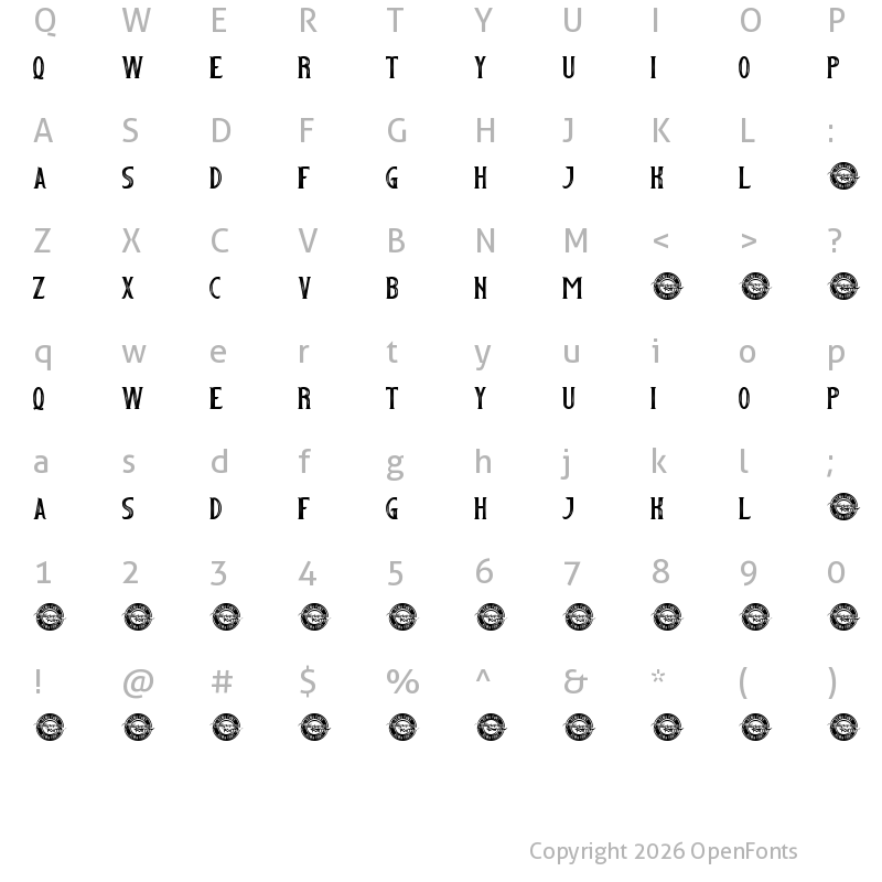 Character Map of Second World Demo Regular