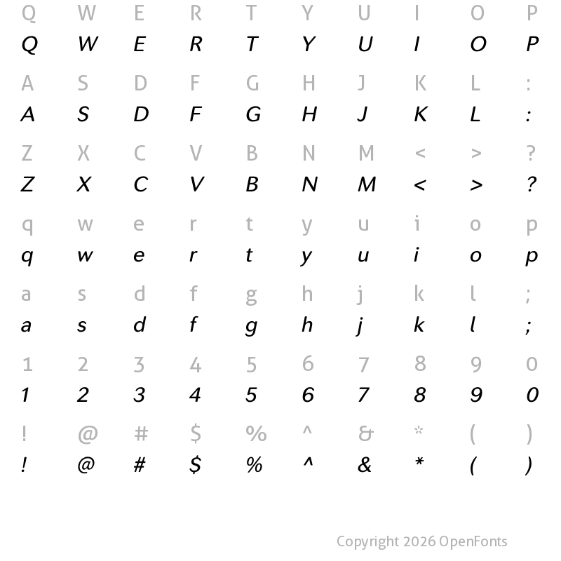 Character Map of SecondaSoft-MediumIt ?