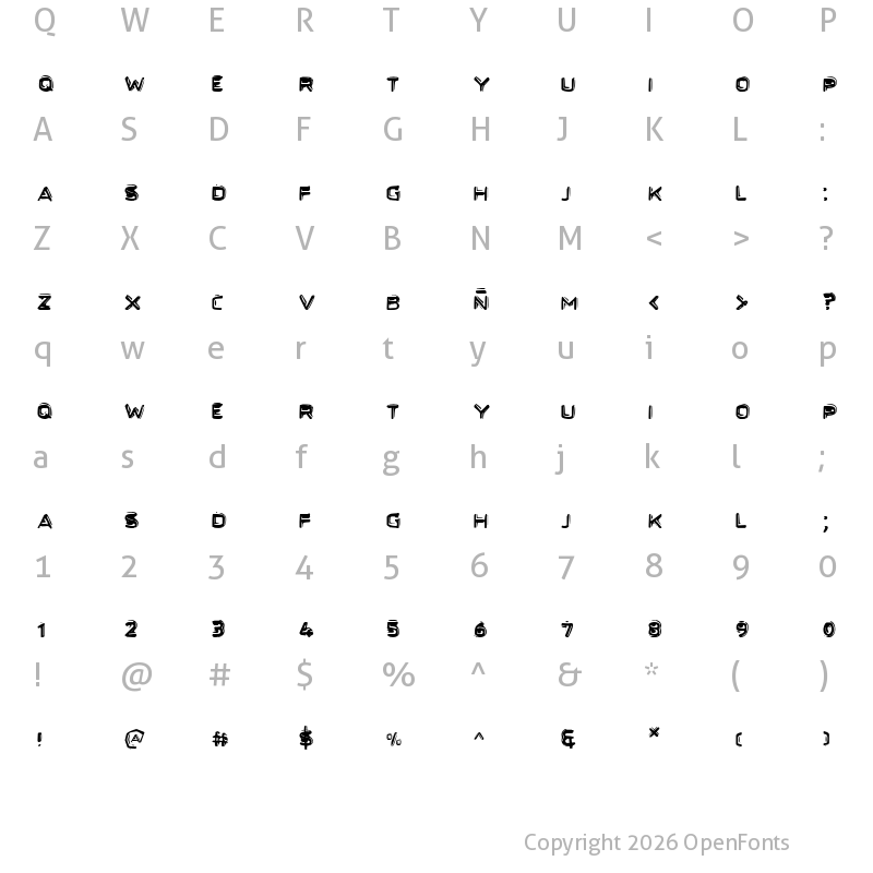 Character Map of Secret Files II Regular