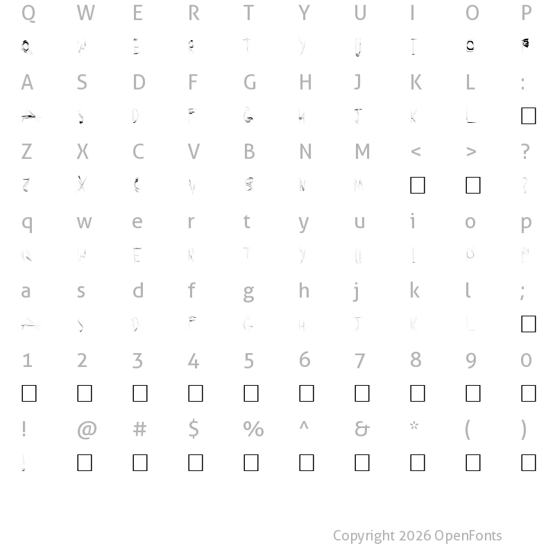 Character Map of Secret Labs Normal