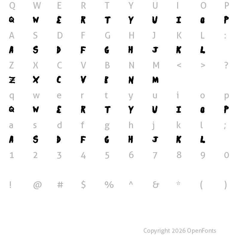 Character Map of secretsauce Regular
