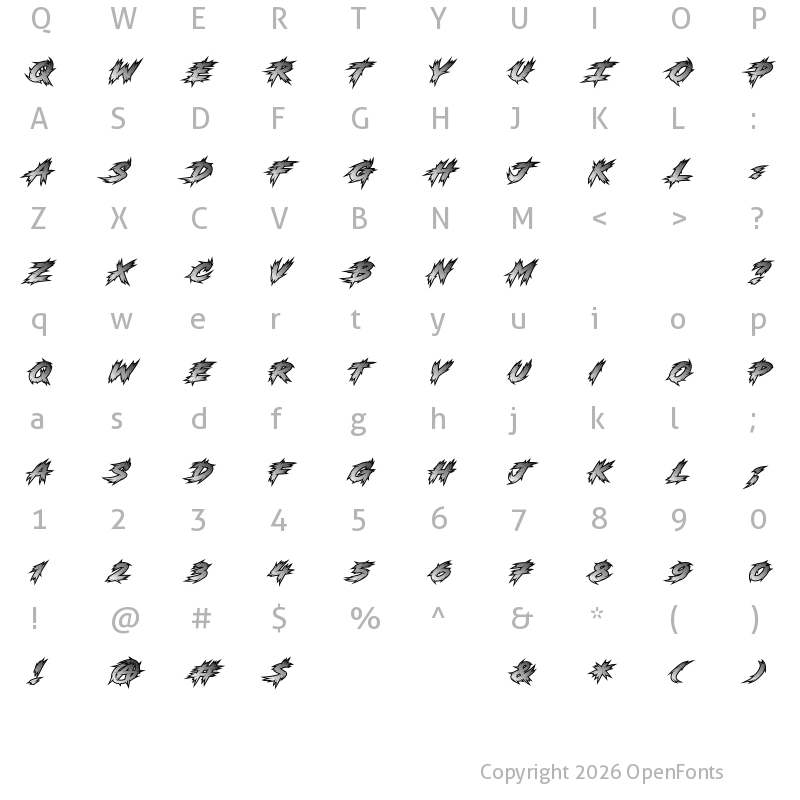 Character Map of Sectar SP Regular