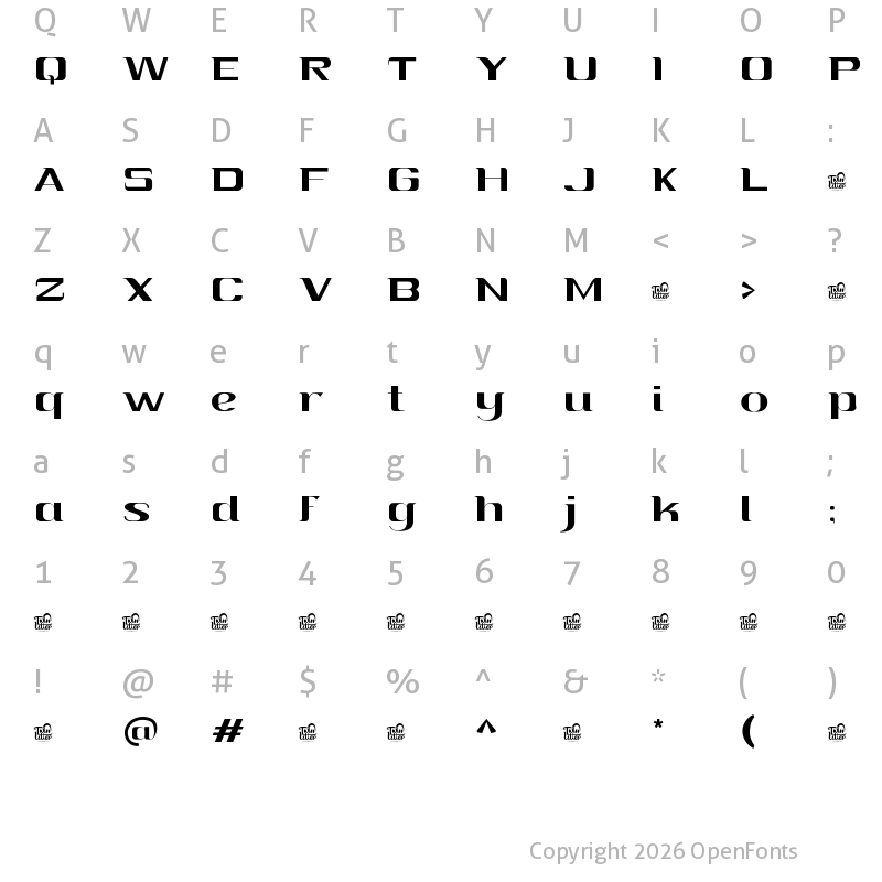 Character Map of Segira Thin