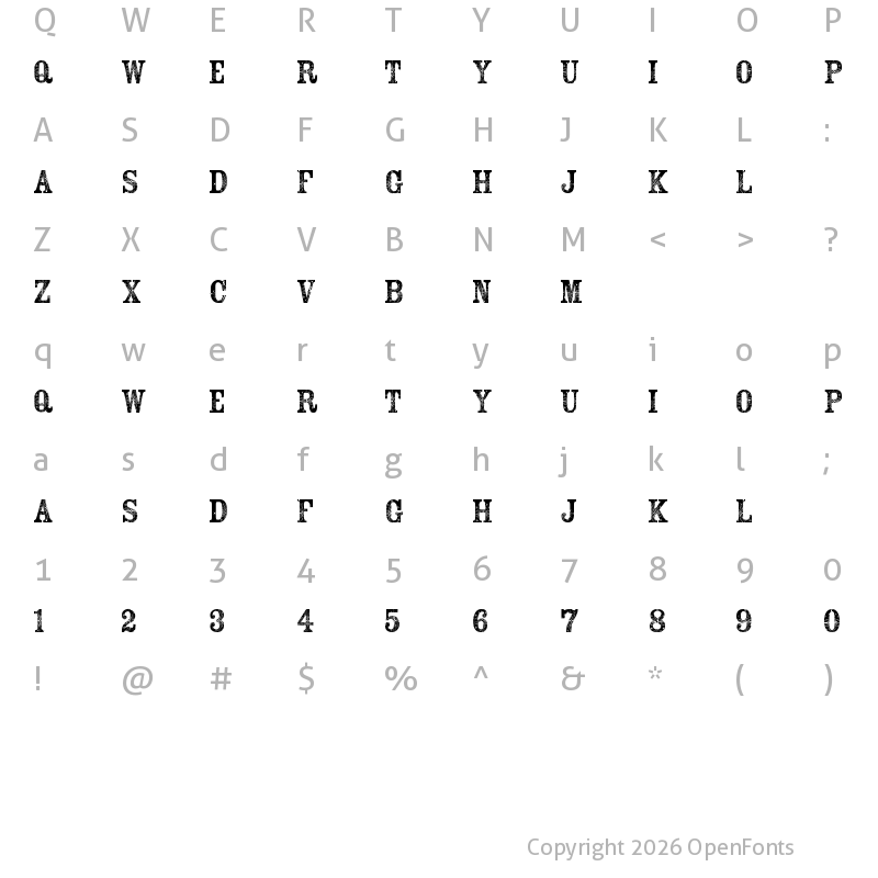 Character Map of Sekar Arum Regular