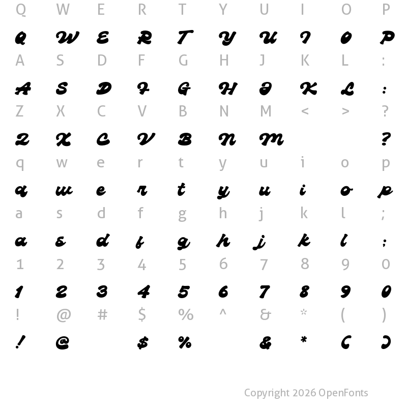 Character Map of Sellia Regular