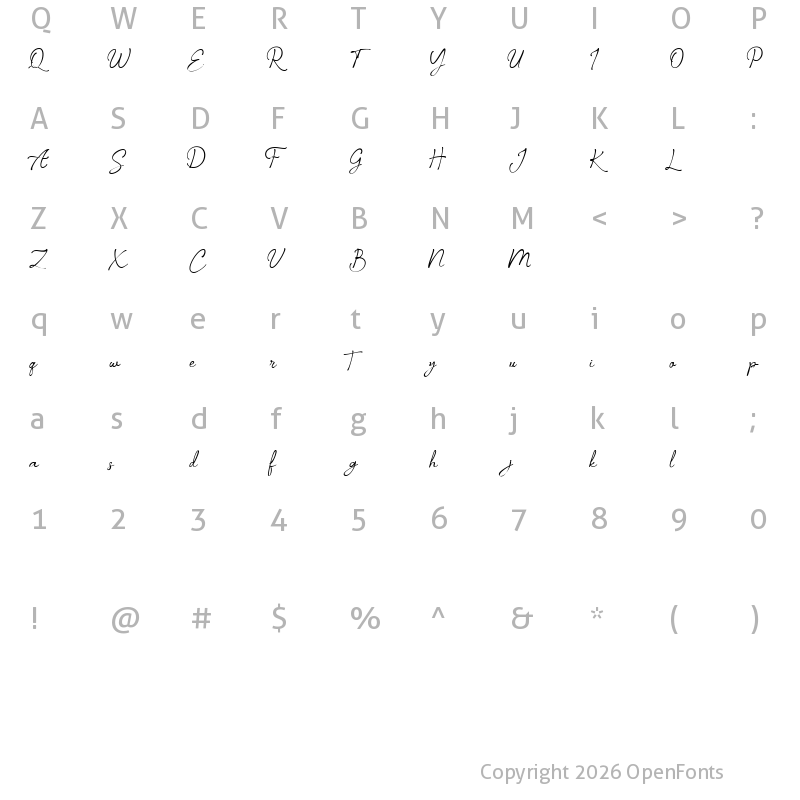Character Map of Sellira Regular