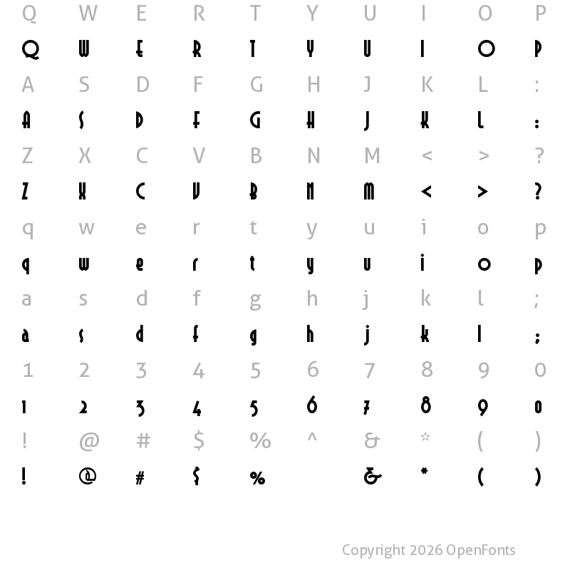 Character Map of Selznick Remix NF Regular