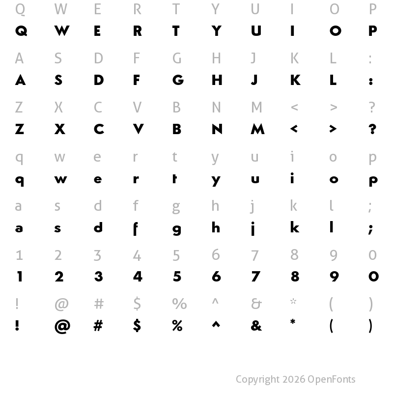 Character Map of Semplicit? Bold