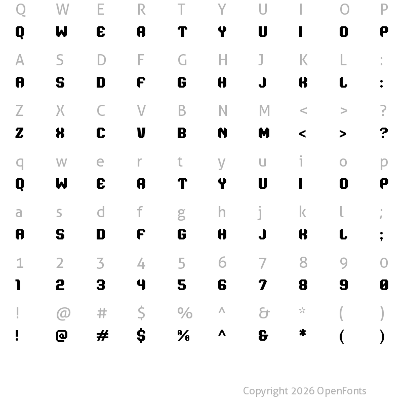 Character Map of Send Box Regular