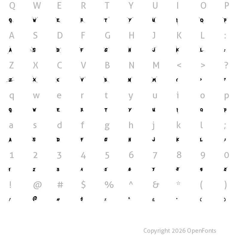 Character Map of Sengatz Regular