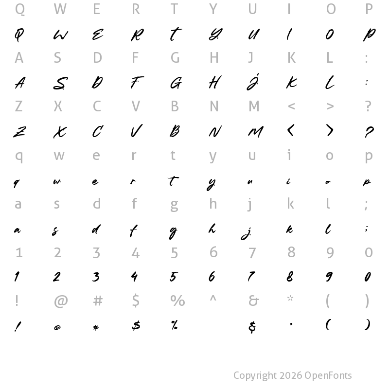 Character Map of Senjaku Regular