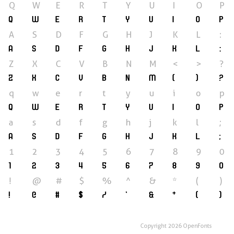Character Map of Septacharge Regular