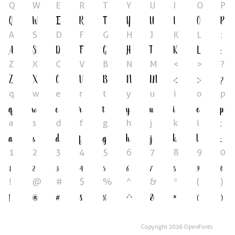 Character Map of September Script Regular