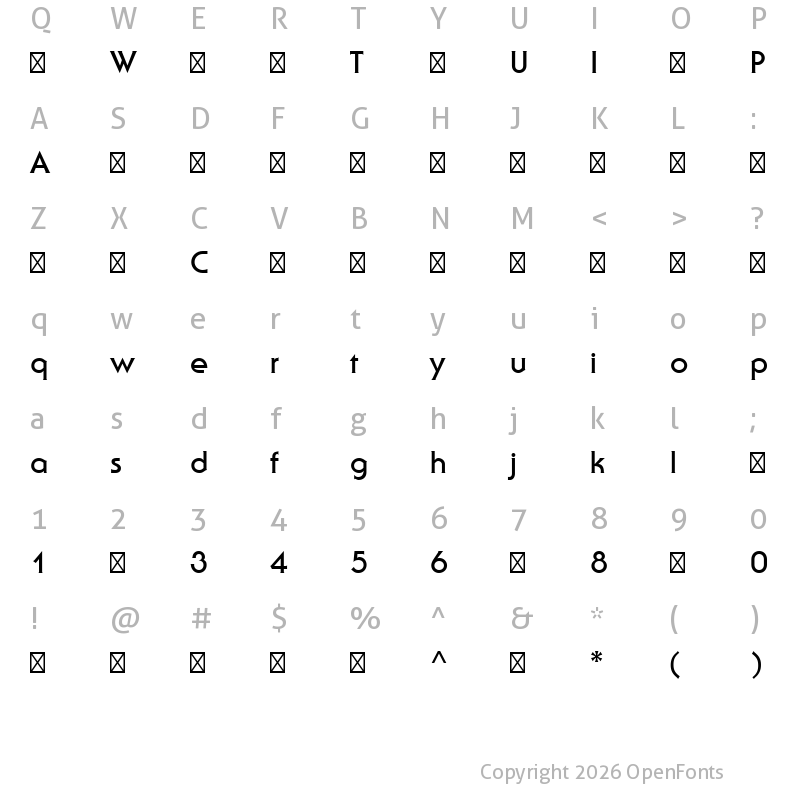 Character Map of SerifGothicStd-Bold ?