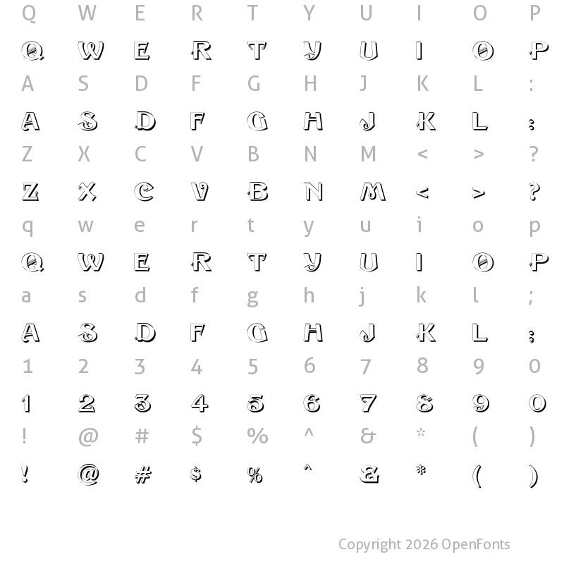 Character Map of Sesame Shadow