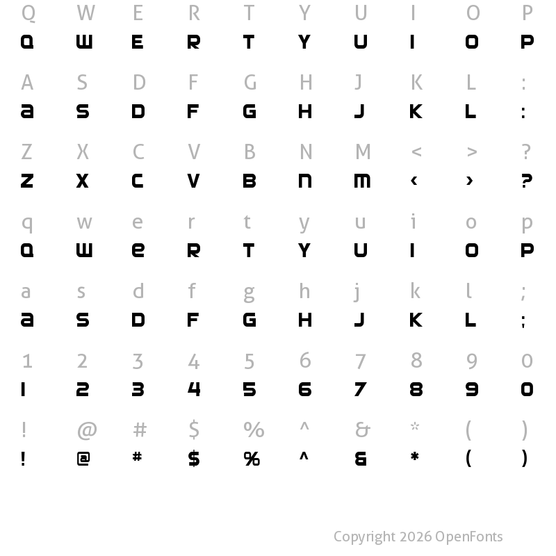 Character Map of SF Automaton Condensed Regular