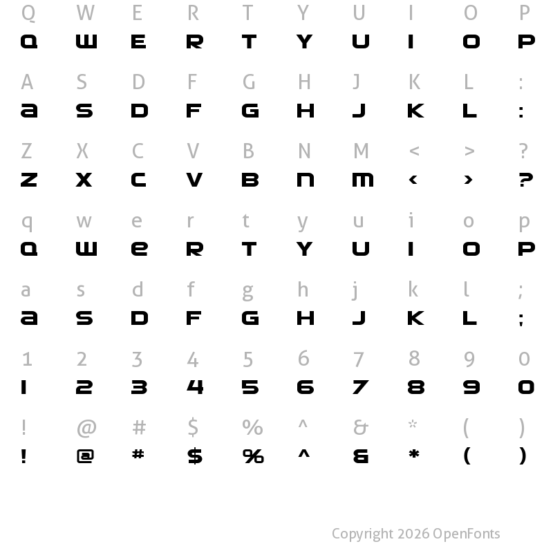 Character Map of SF Automaton Extended Regular