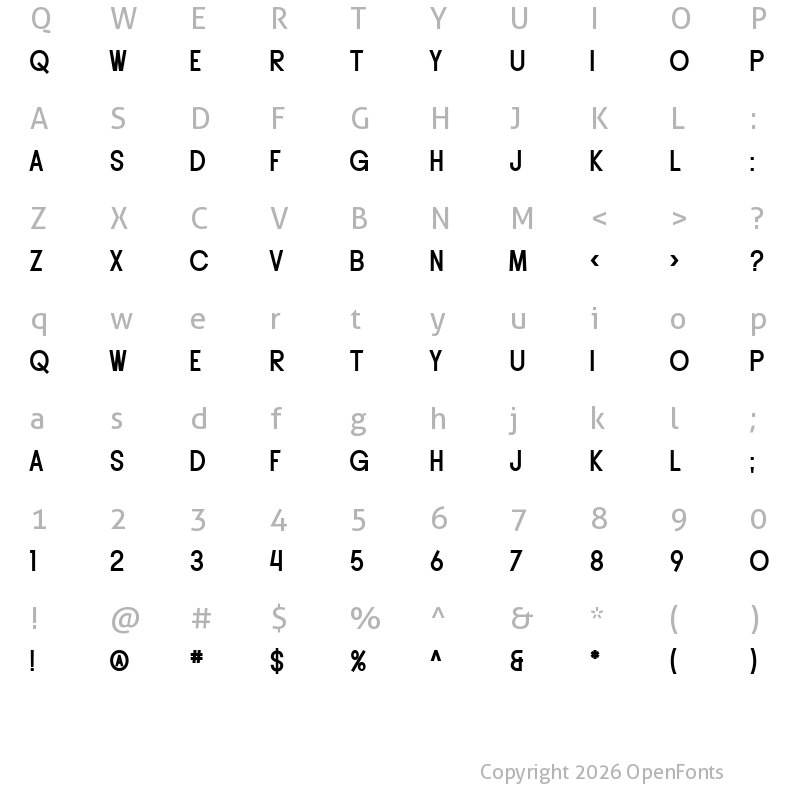 Character Map of SF Buttacup Lettering Bold