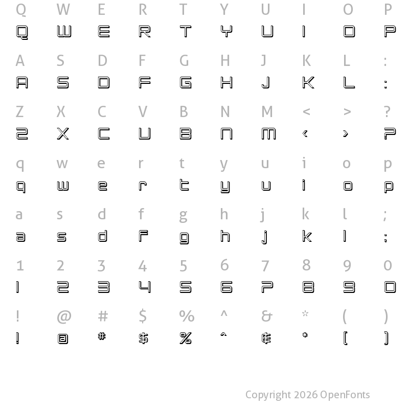 Character Map of SF Chromium 24 Regular