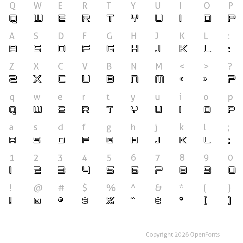 Character Map of SF Chromium 24 SC Bold