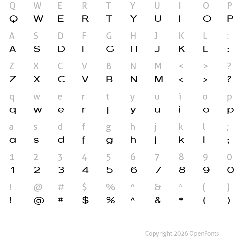 Character Map of SF Florencesans Exp Regular