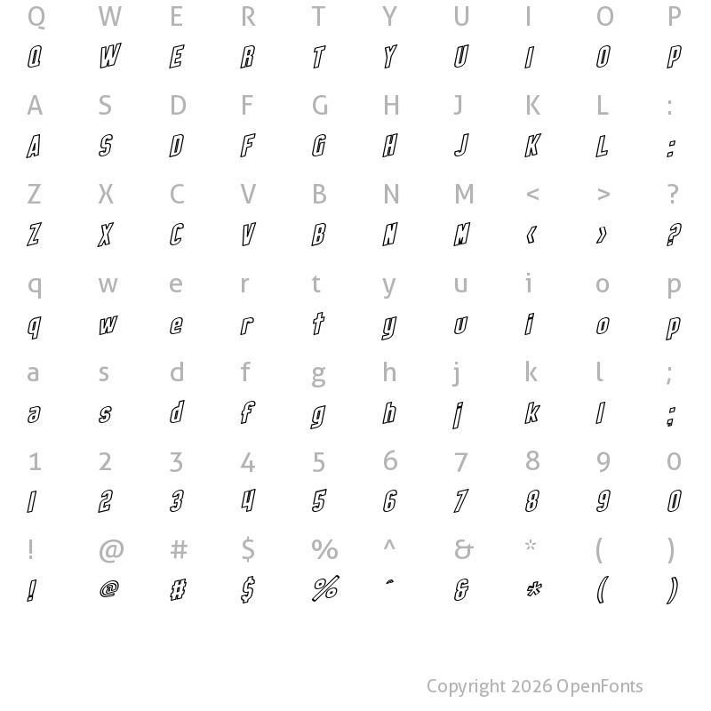 Character Map of SF Obliquities Outline Regular