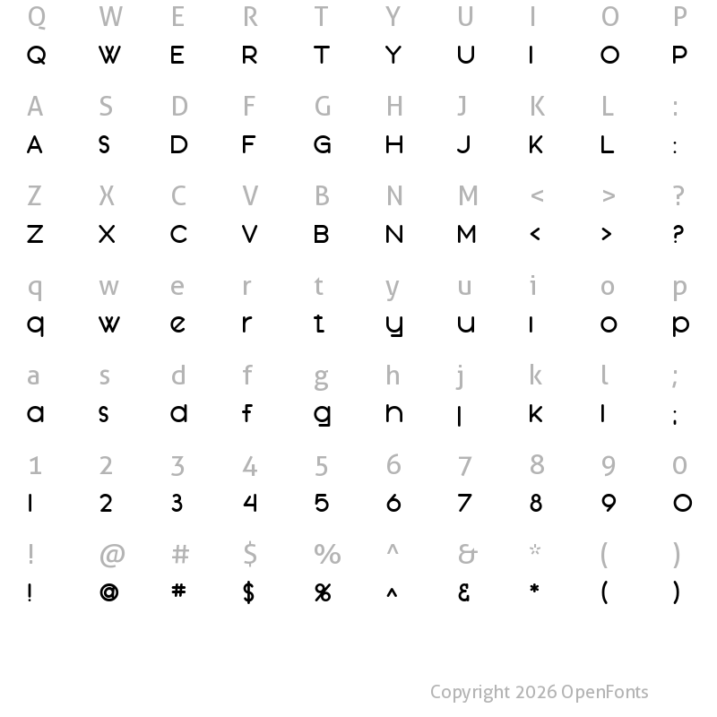 Character Map of SF Orson Casual Heavy Regular