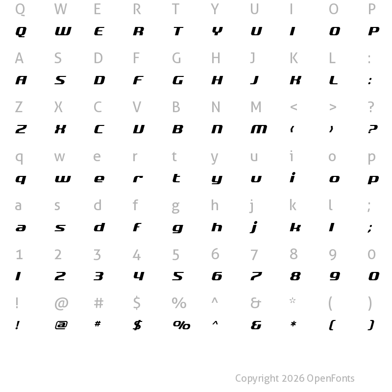 Character Map of SF Quartzite Oblique