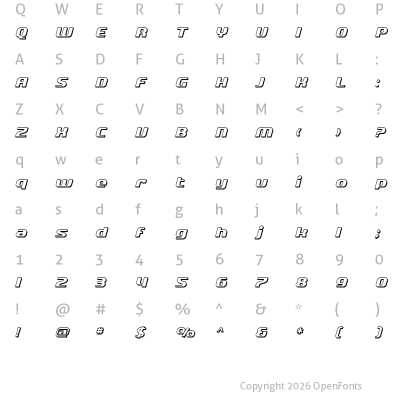 Character Map of SF Quartzite Shaded Oblique