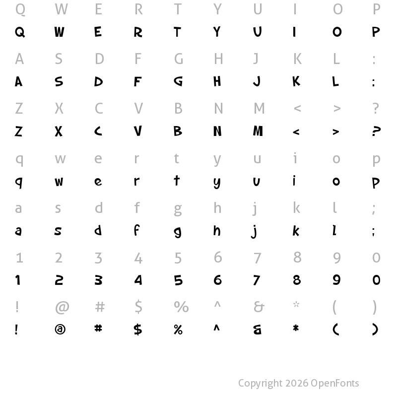 Character Map of SF Slapstick Comic Regular