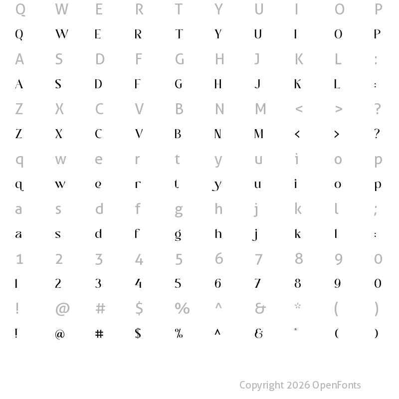 Character Map of Shallota Medium